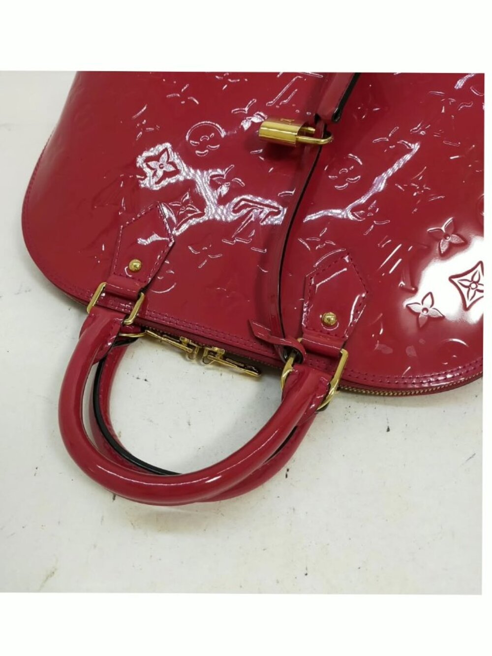 Authentic Louis Vuitton Alma PM Rose Vernis Patent Leather Satchel LV Handbag - Picture 6 of 16